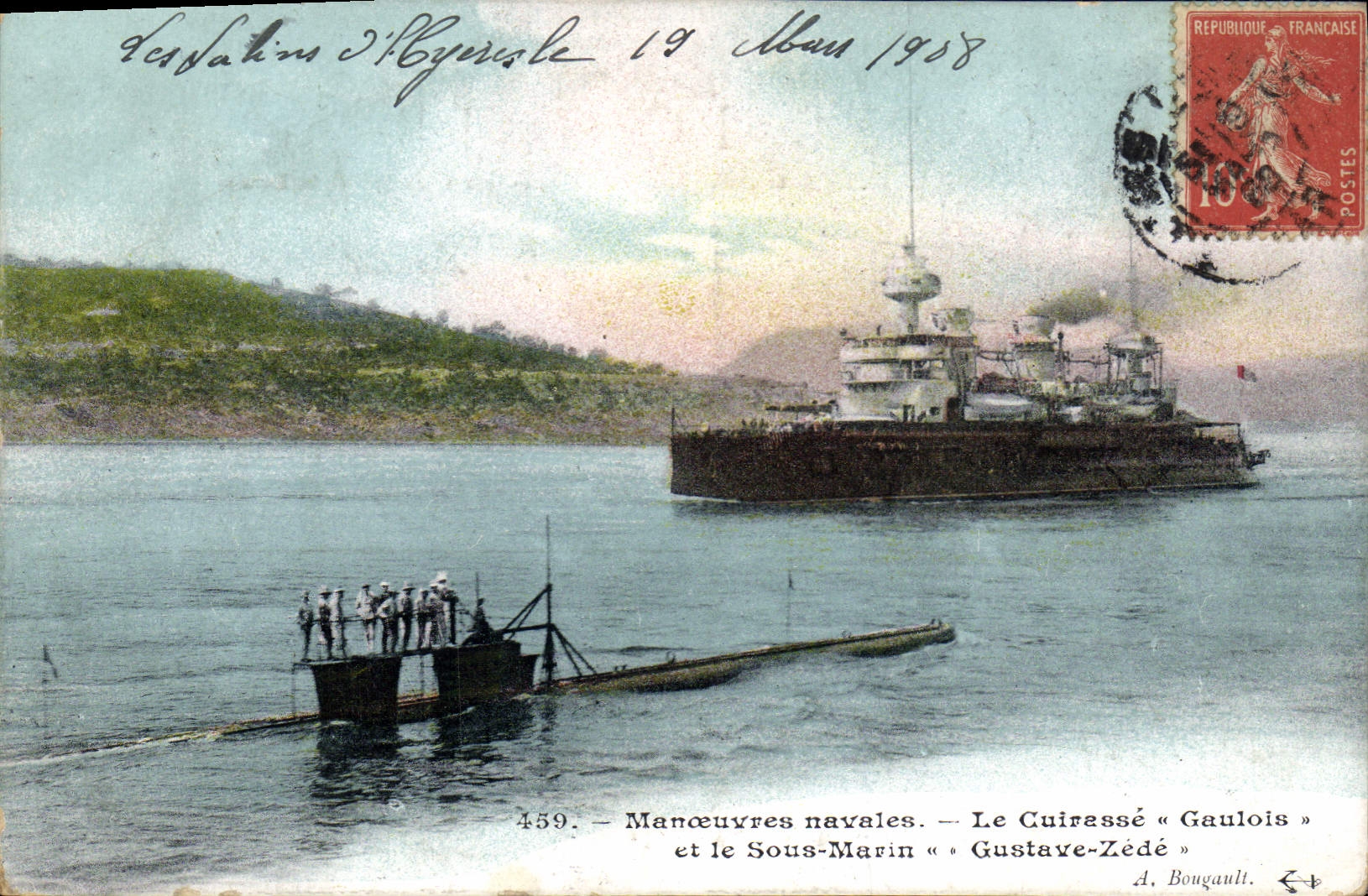 CPA Bateau Brest Le Guichen dans l'avant port 