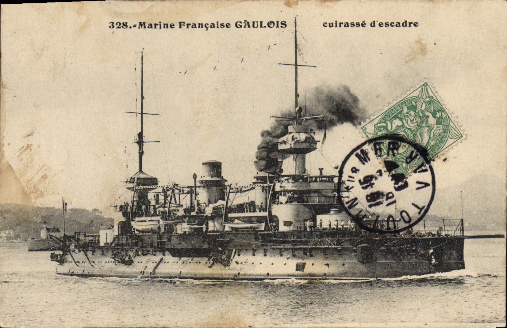 CPA Bateau SS Gallia Croiseur auxiliaire Francais de 1er rang