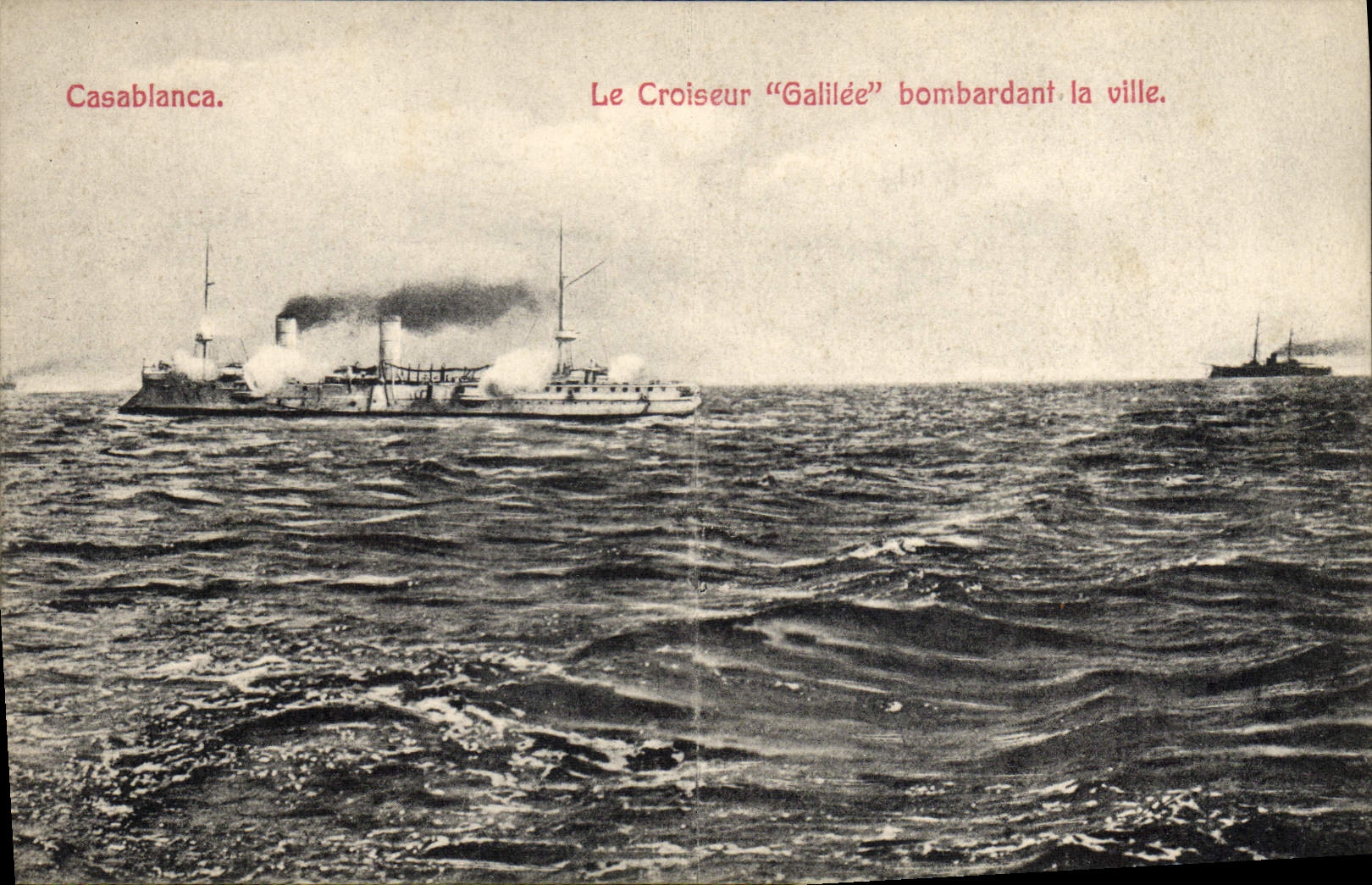 Vintage Postcard Boat Galileo Cruiser and vapors of trade