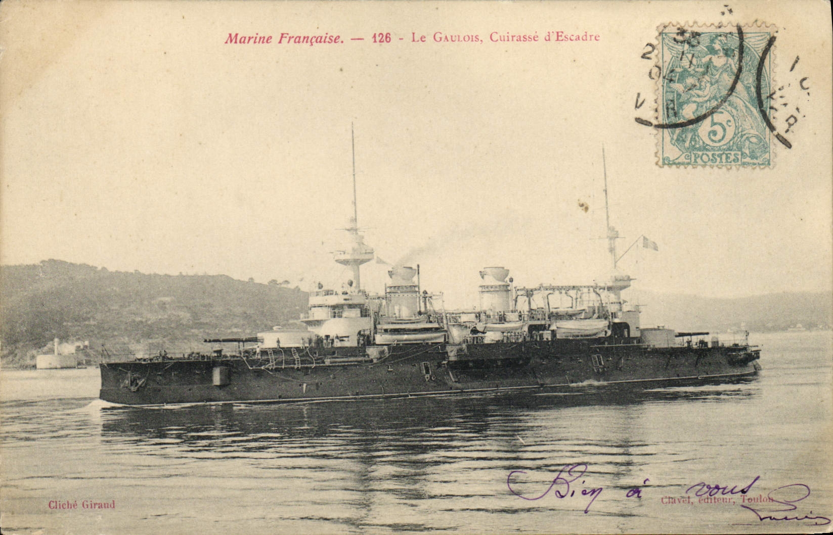 CPA Bateau Lorient Le Gueydon Croiseur Cuirasse
