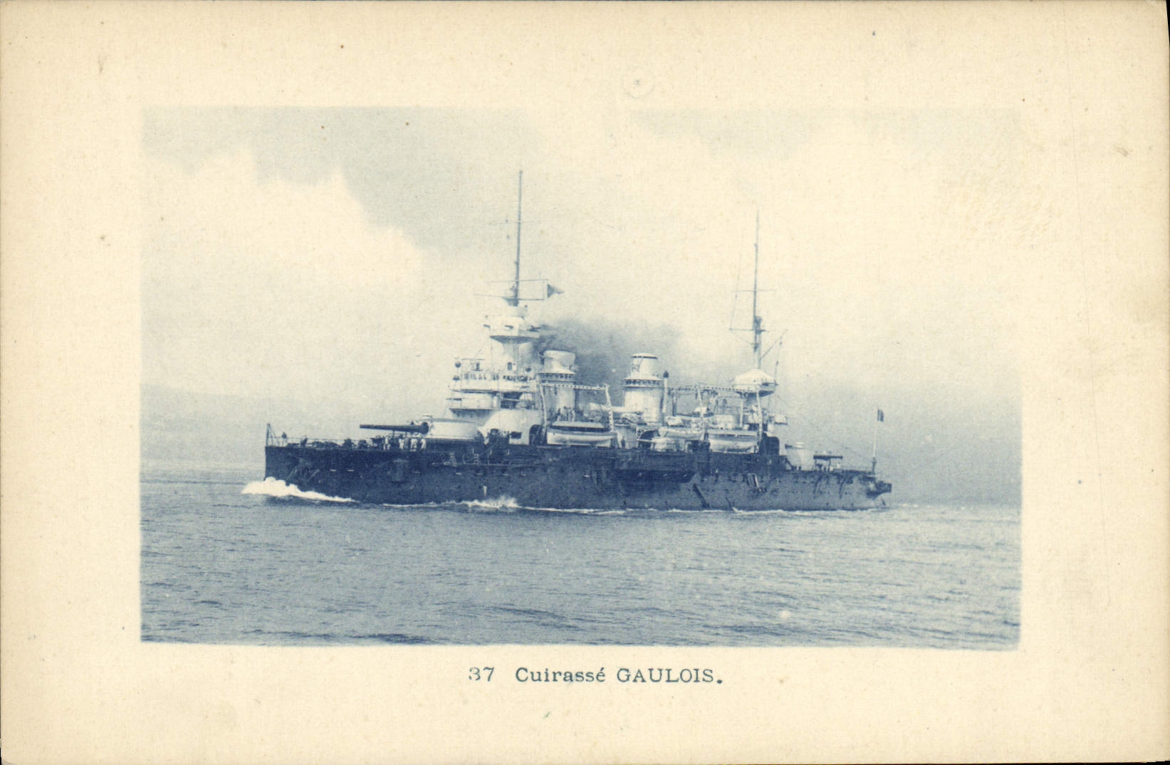 Vintage Postcard Bateau the Gallic one Armours has turrets