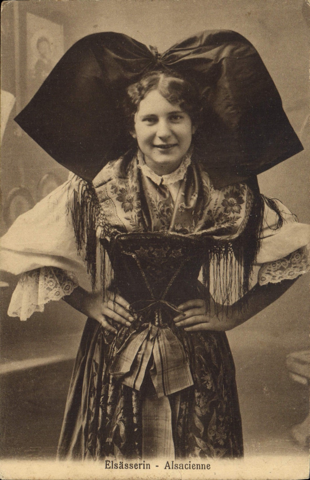 CPA Folklore Alsace Alsacienne