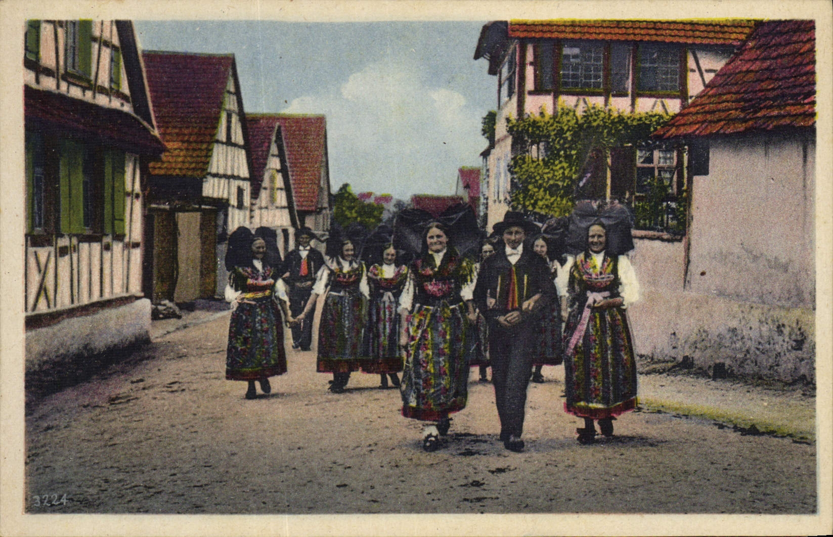CPA Folklore Alsace Elsassiches Dorffest