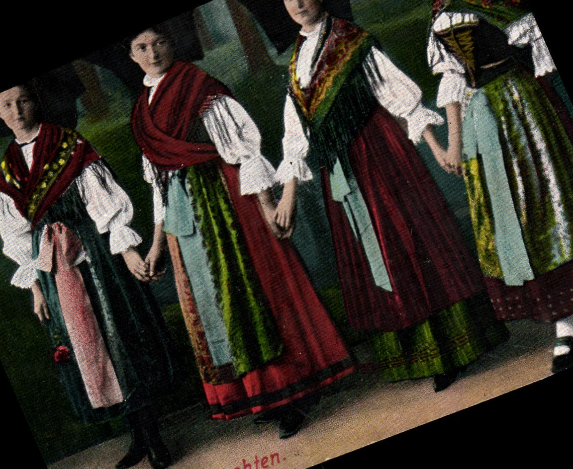 Vintage Postcard Folklore Alsace Elsassiche Trachten