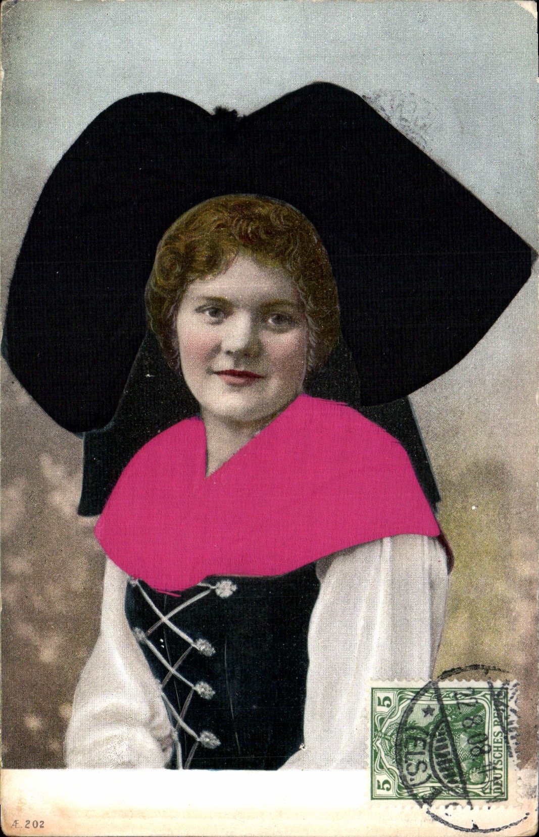 CPA Folklore Alsace Costume Alsacien