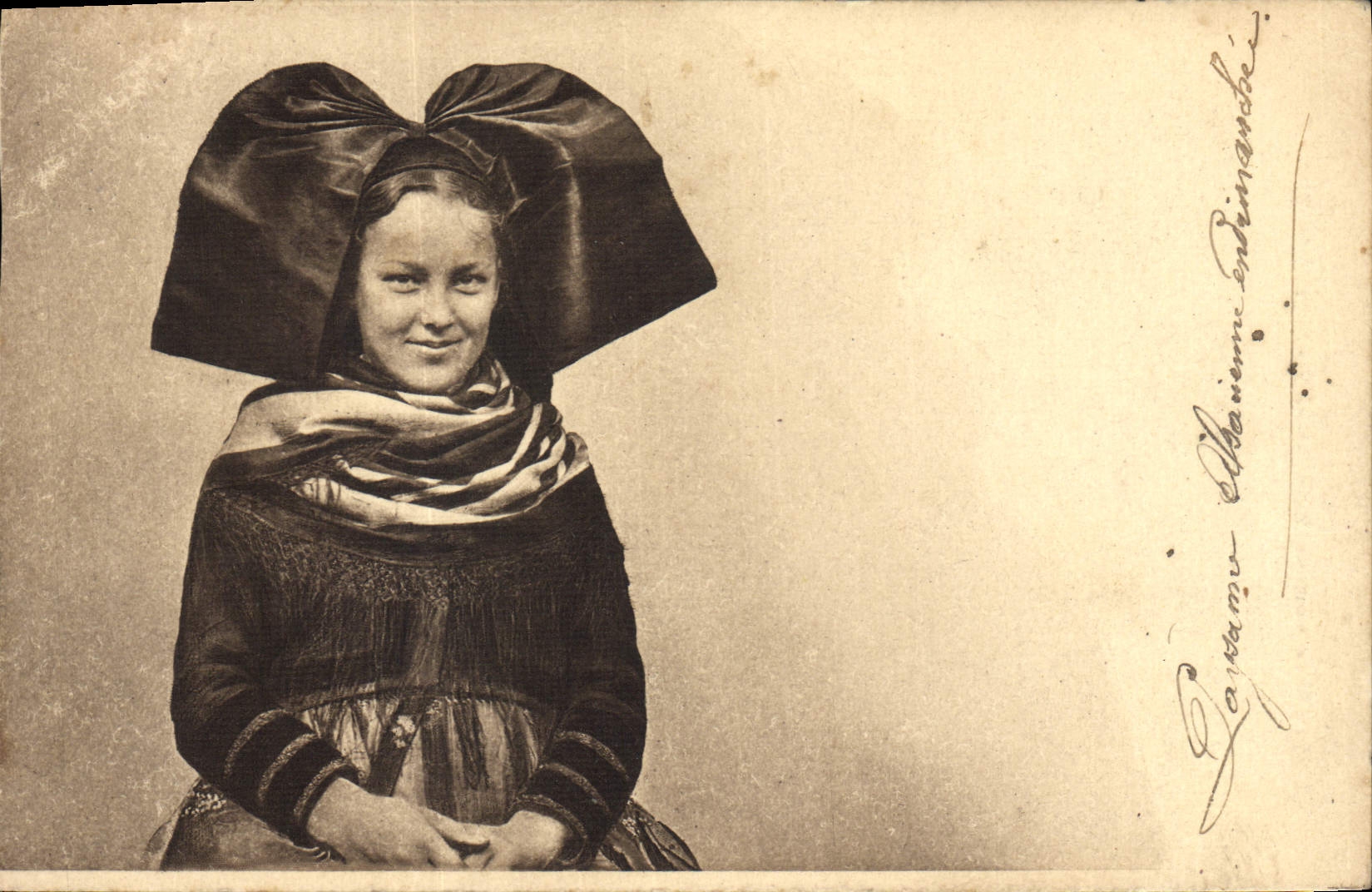 CPA Folklore Alsace Alsacienne