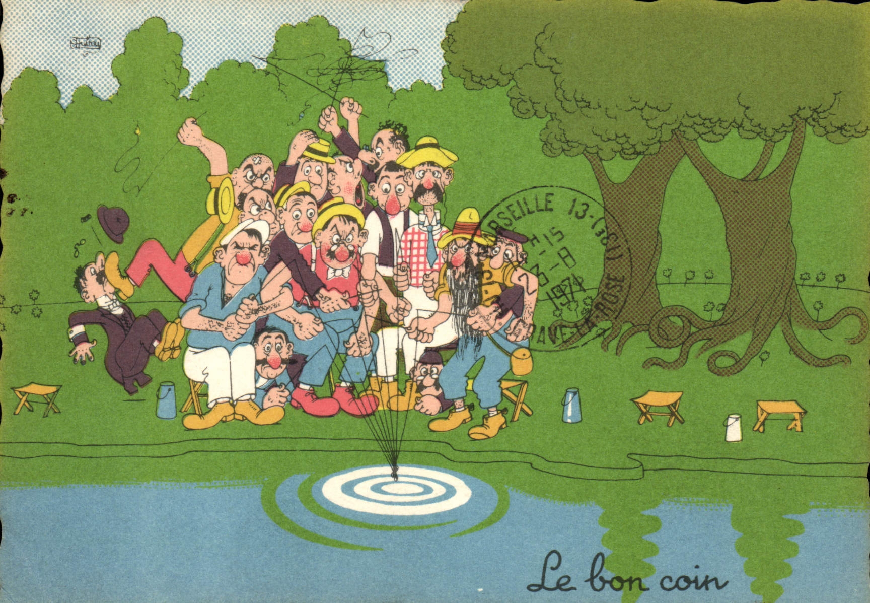 CPA Fantaisie Illustrateur Le bon coin Peche Pecheur