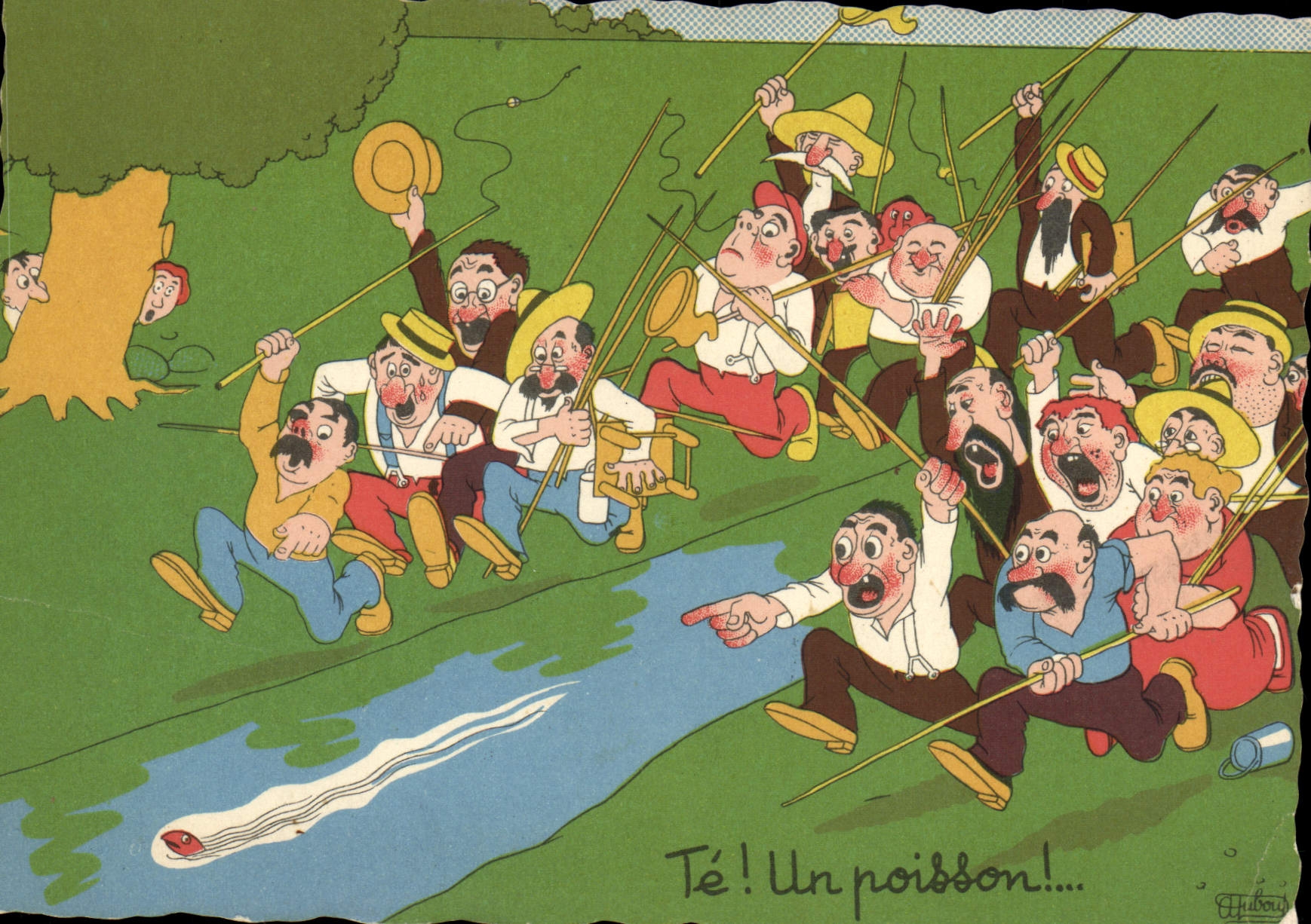 Vintage Postcard Fantaisie Illustrator You a fish Fishes Sinning