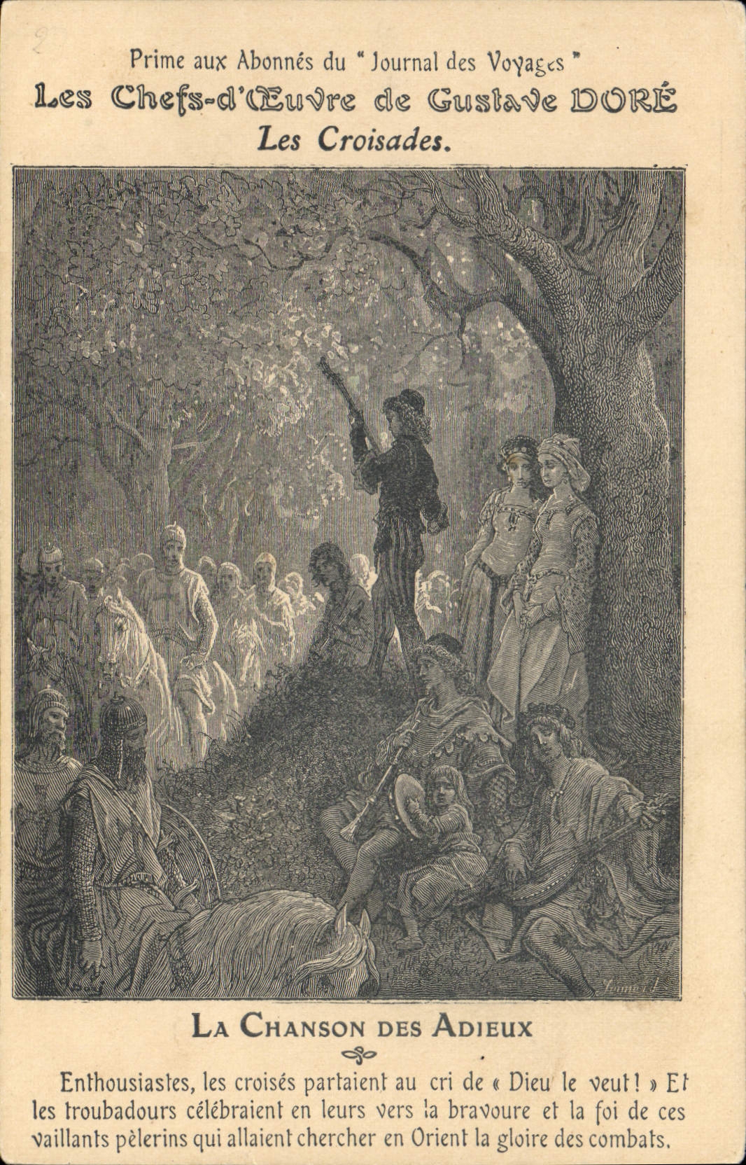 CPA Fantaisie Illustrateur Gustave Dore Les croisades La chanson des Adieux