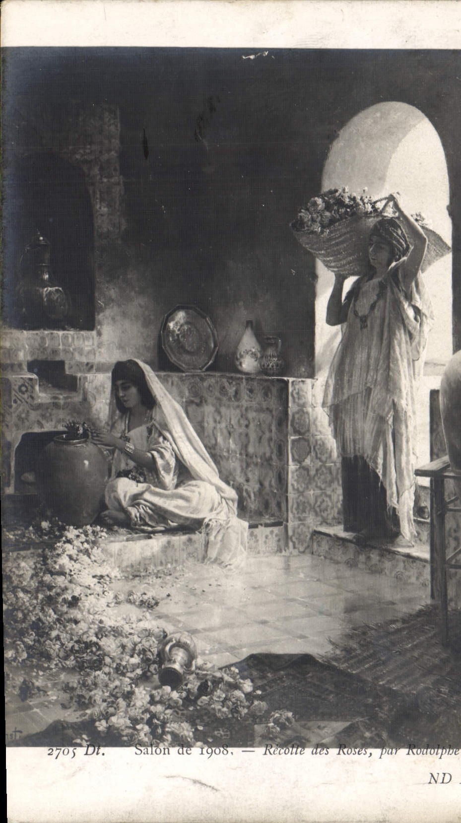 CPA Orientalisme Salon de 1908 Recolte des roses par Rodolphe Ernst