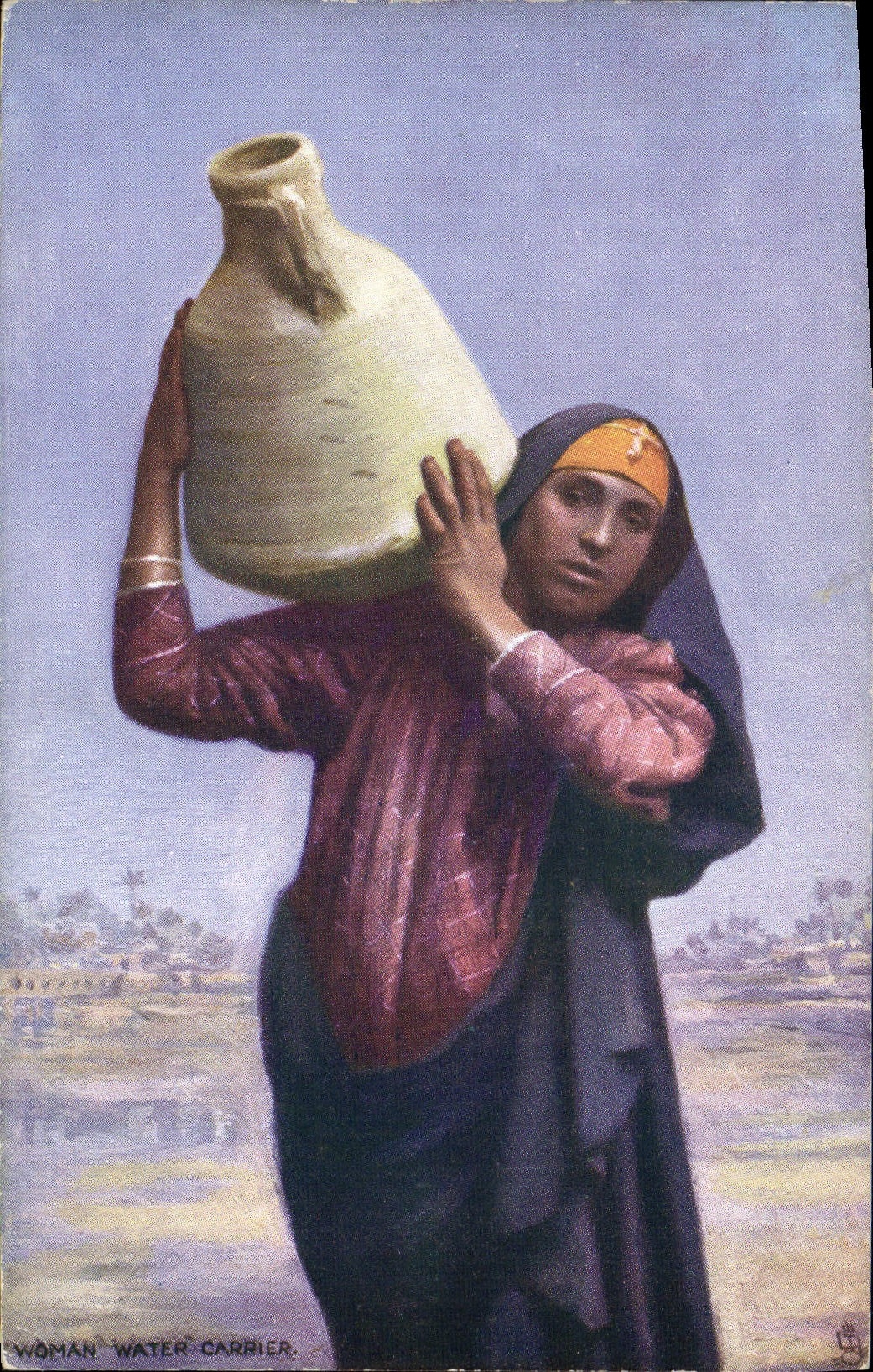 CPA Orientalisme Woman Water Carrier
