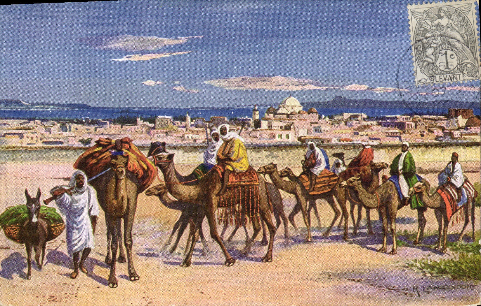 CPA Orientalisme Tunis Caravane