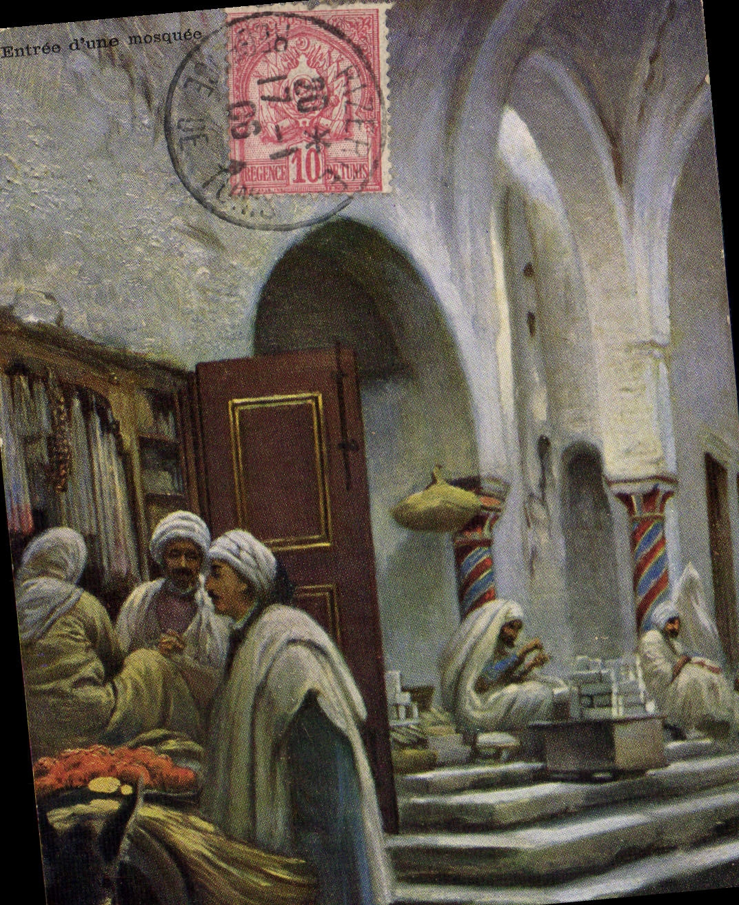 CPA Orientalisme Entree d'une mosquee Tunisie