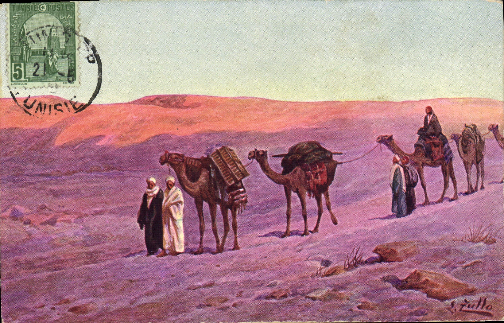 CPA Orientalisme Chameaux Tunisie