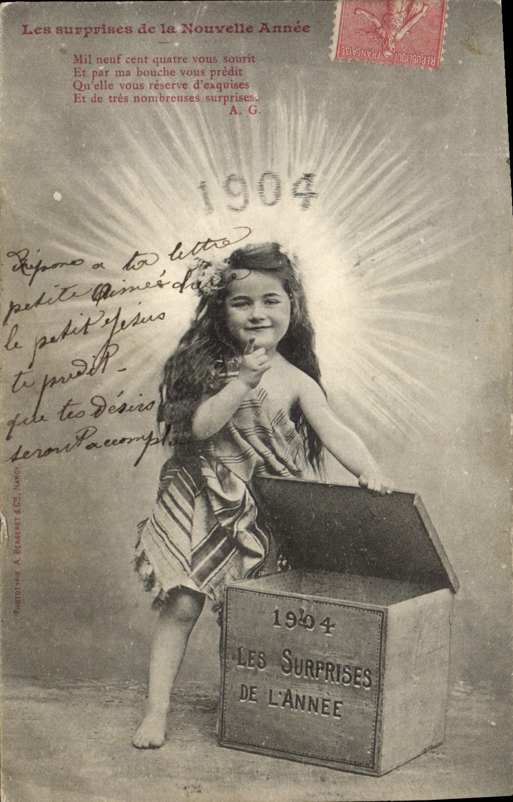 CPA Fantaisie Enfant Les surprises de la nouvelle annee 1904