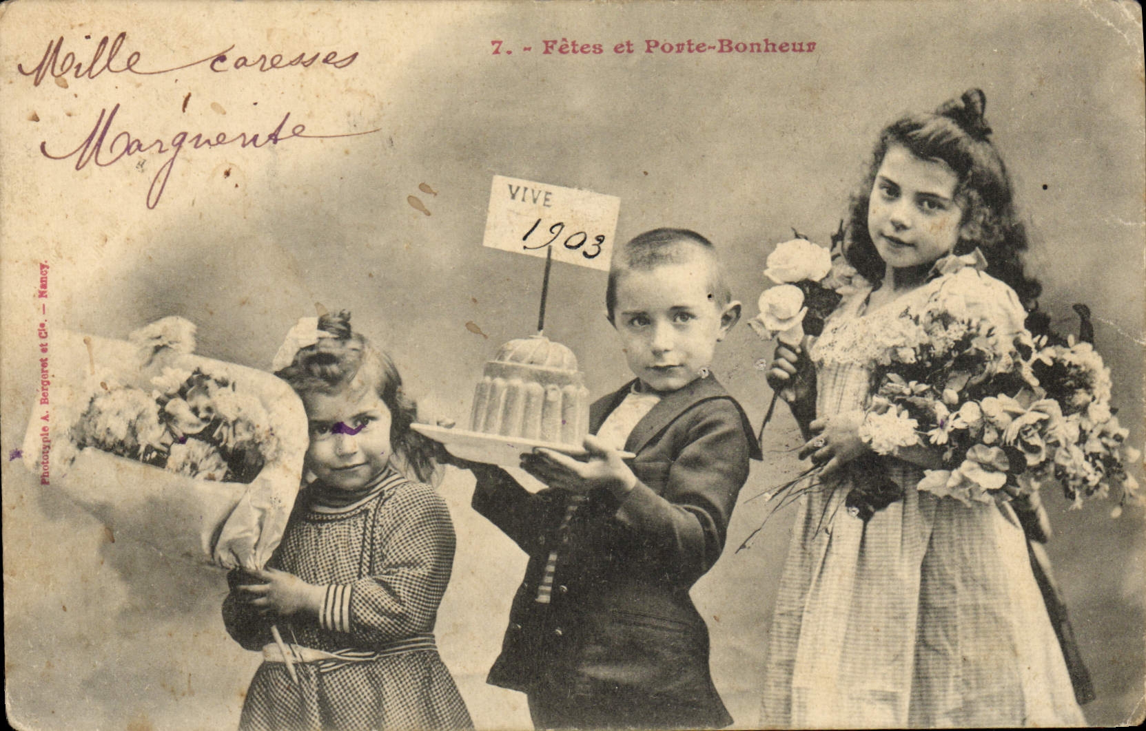 CPA Fantaisie Enfants Fetes et porte bonheur