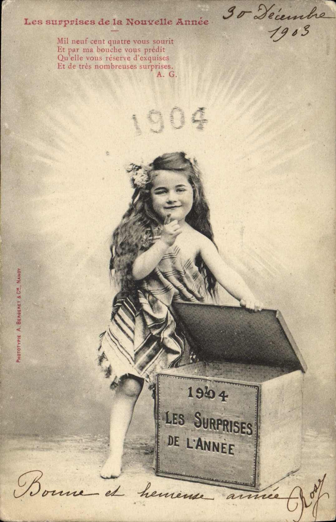 CPA Fantaisie Enfant Les surprises de la nouvelle annee 1904