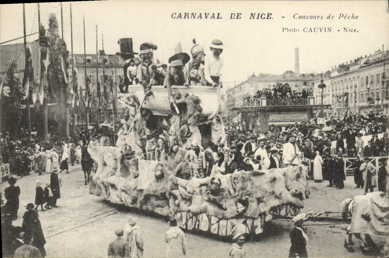 Postal Pesca Pecador Carnaval de Niza Ayuda pesquera