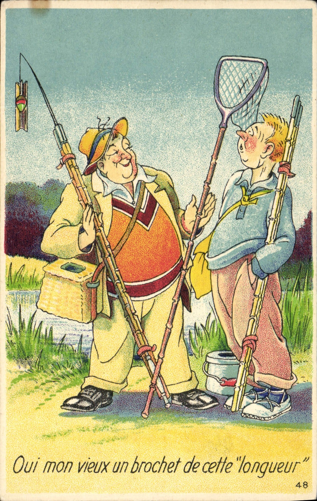 Postal Pesca Pecador Lucio