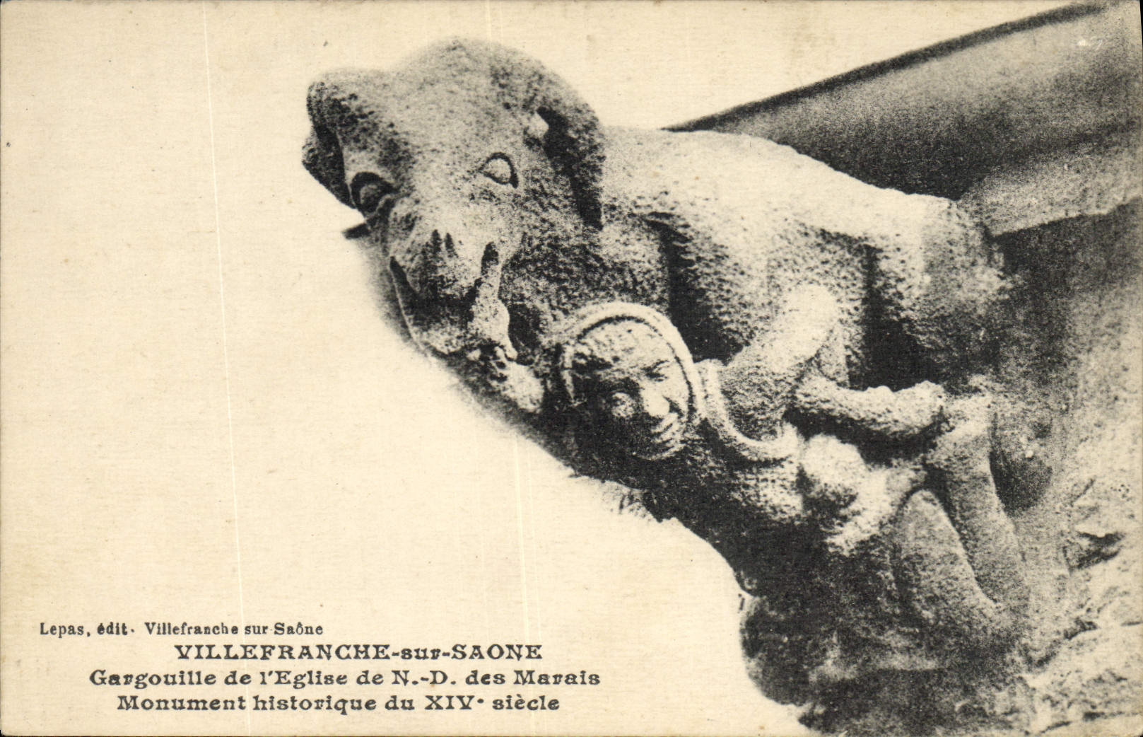 Vintage Postcard Gurgles Villefranche on the Saone