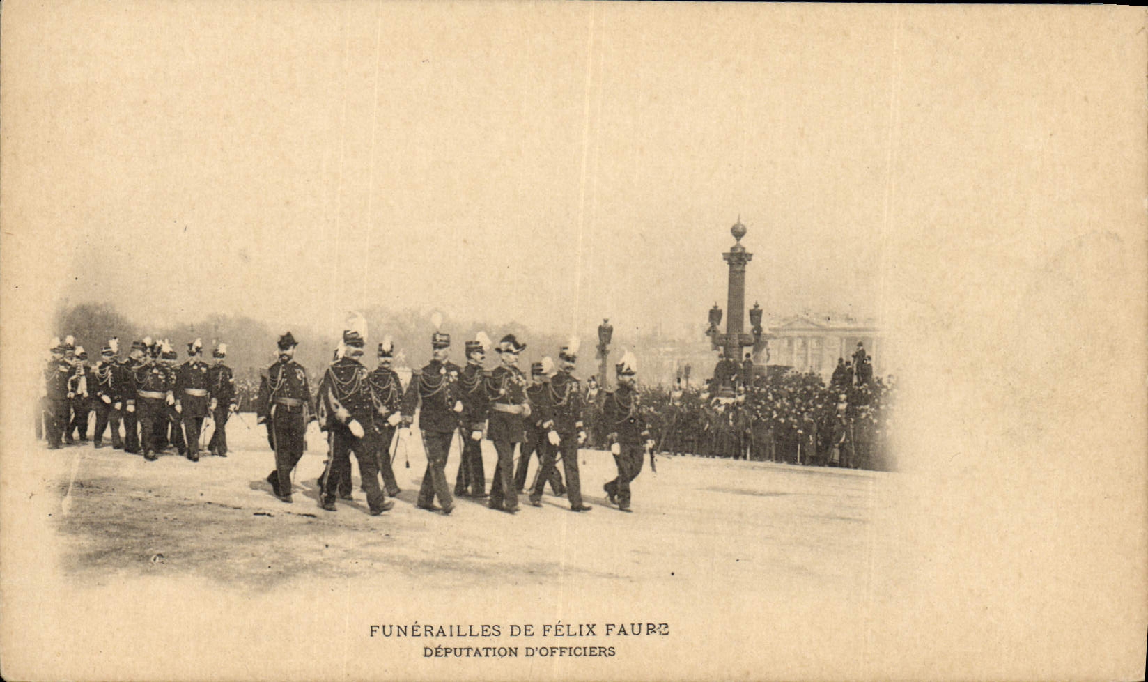 CPA Funerailles de Felix Faure Deputation d'officiers