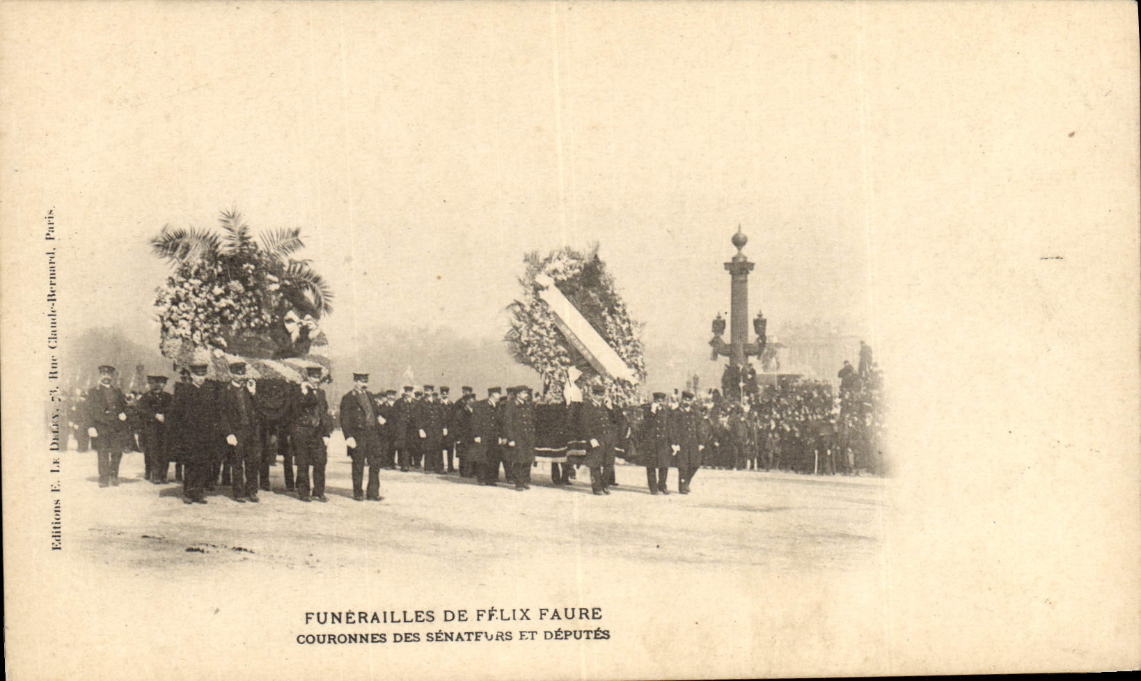 CPA Funerailles de Felix Faure Couronnes des senateurs et deputes