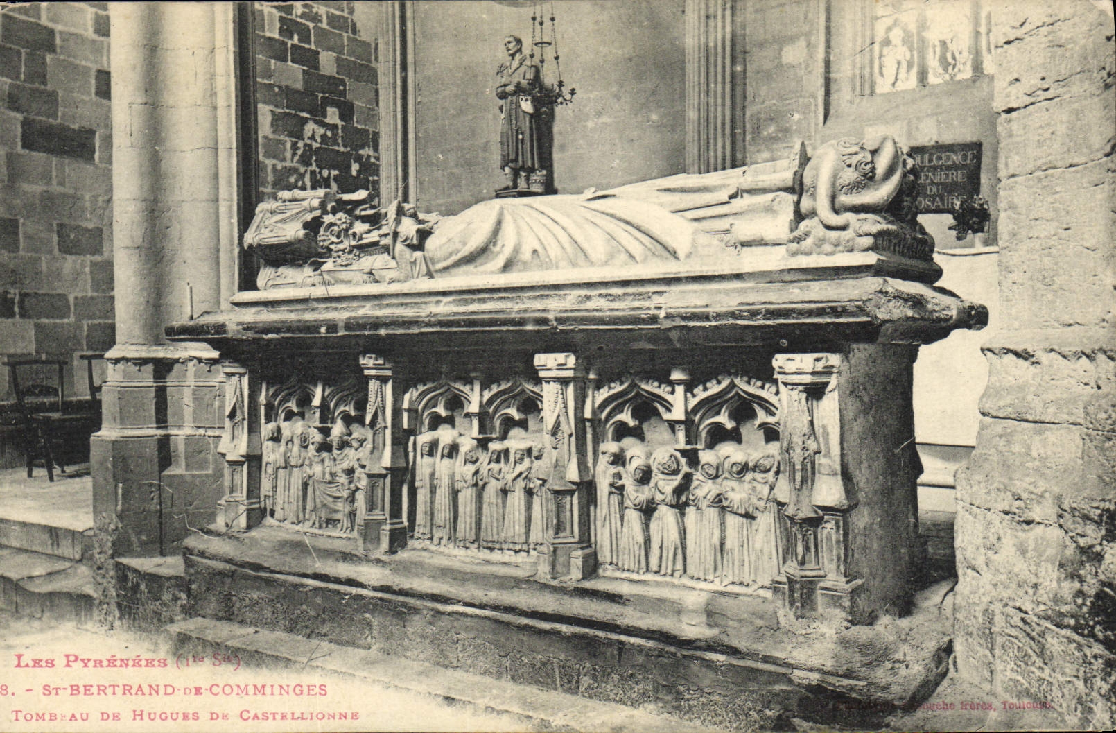 Vintage Postcard St Bertrand de Comminges Tomb of Hugues de Castellionne