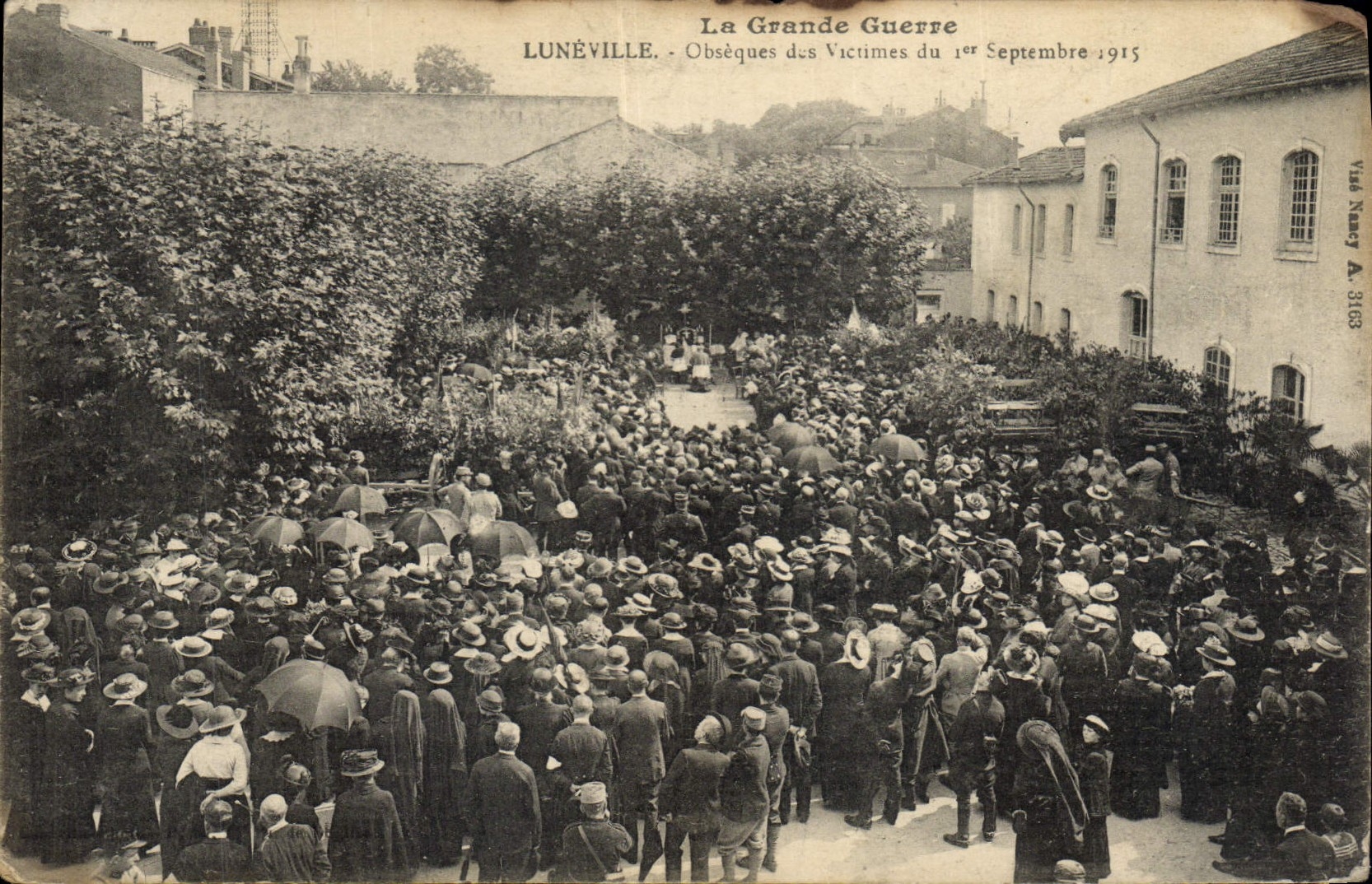 Vintage Postcard Funeral Luneville Funeral of the victims of September 1st, 1915