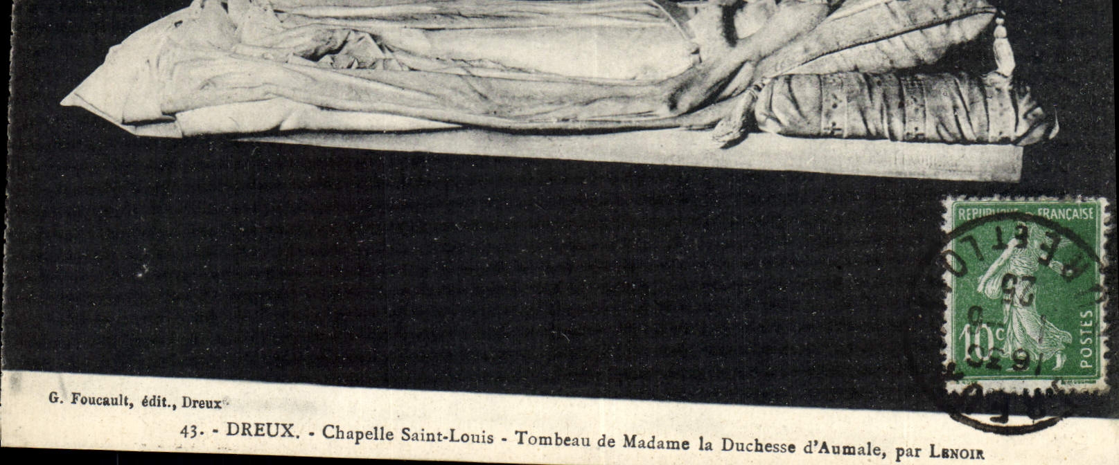 Vintage Postcard Dreux Vault Saint Louis Tomb of Madam the duchess of Aumale by Lenoir