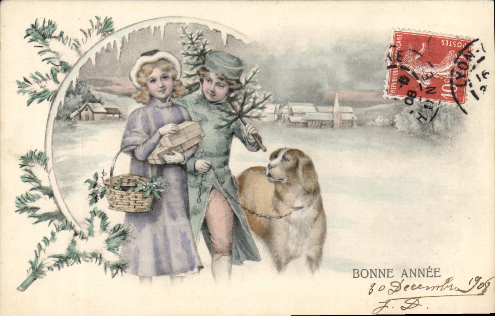 CPA Chien Chiens Chiot Enfants