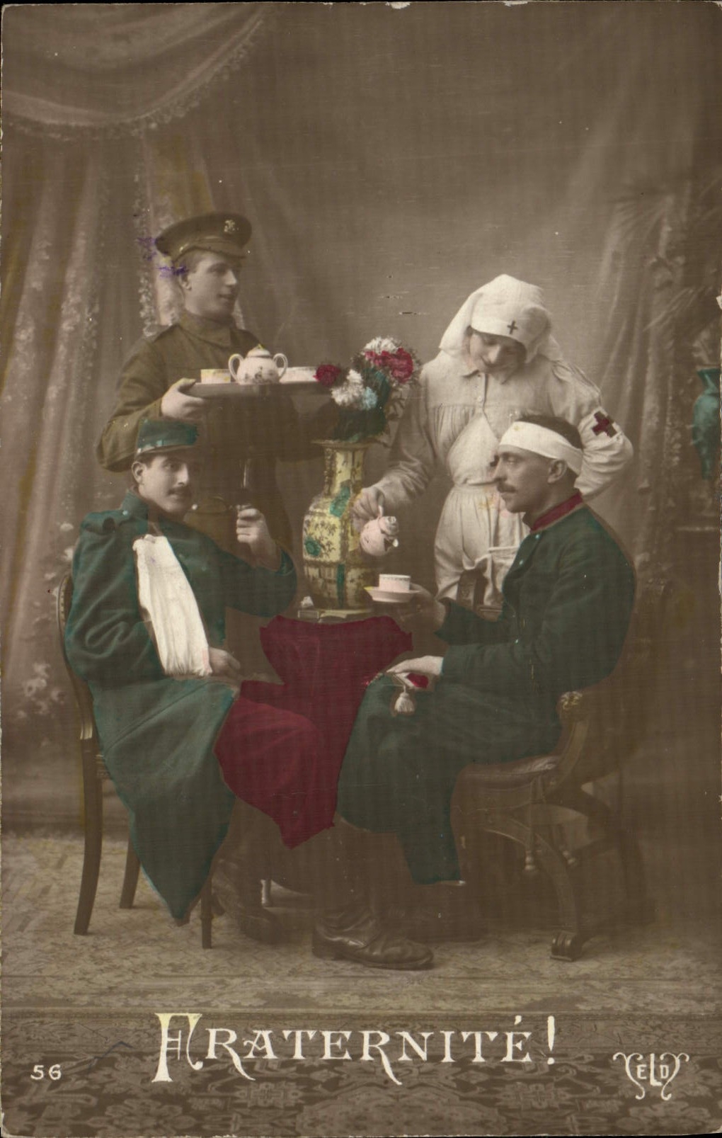 Vintage Postcard Health Militaria Nurse Fraternity