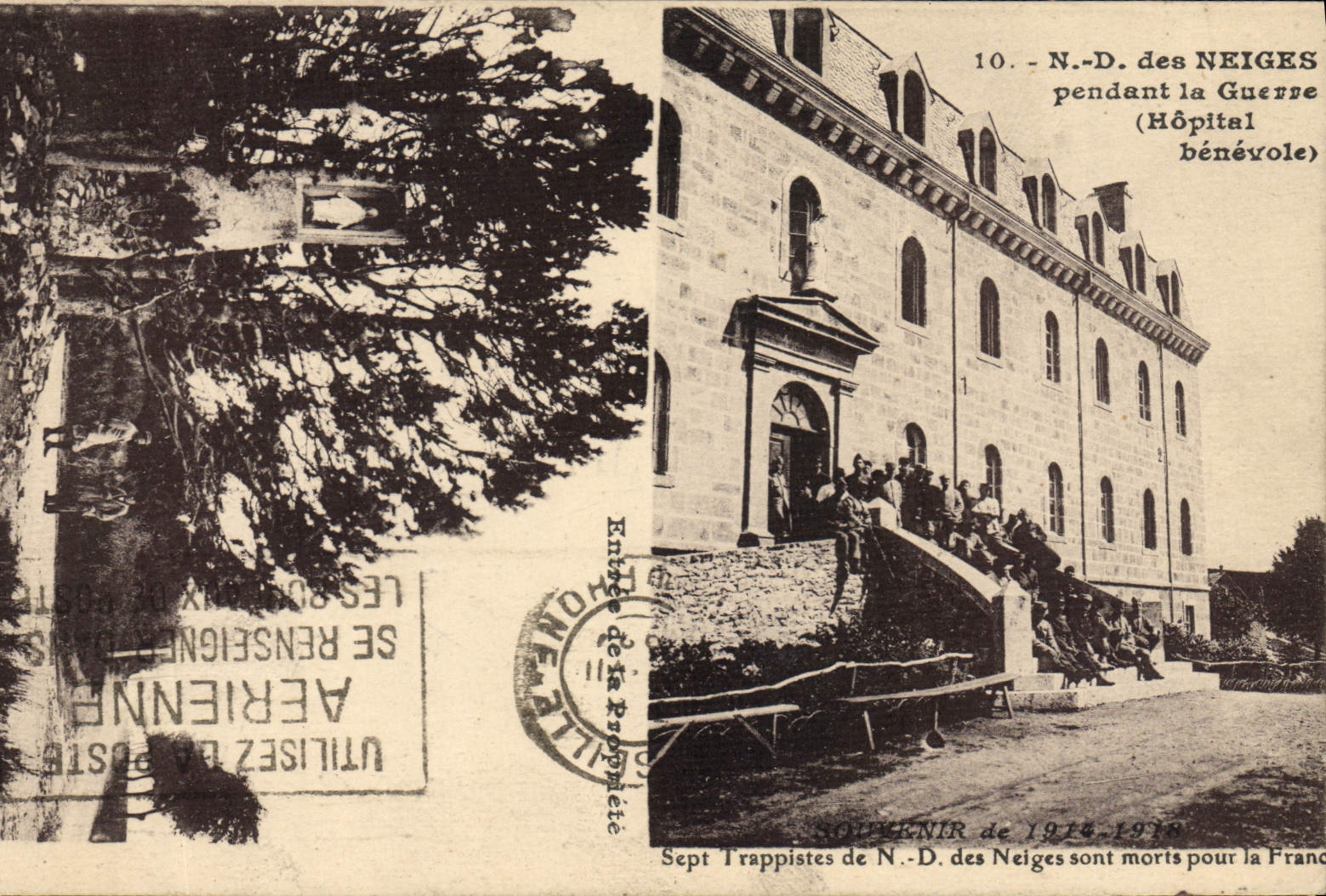 CPA Sante Militaria ND des Neiges pendant la guerre Hopital benevole Sept trappistes de ND des neiges sont morts pour la France