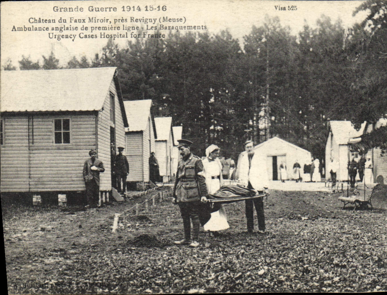 Vintage Postcard Health Militaria Castle of the False Mirror close Revigny English Ambulance Nurse