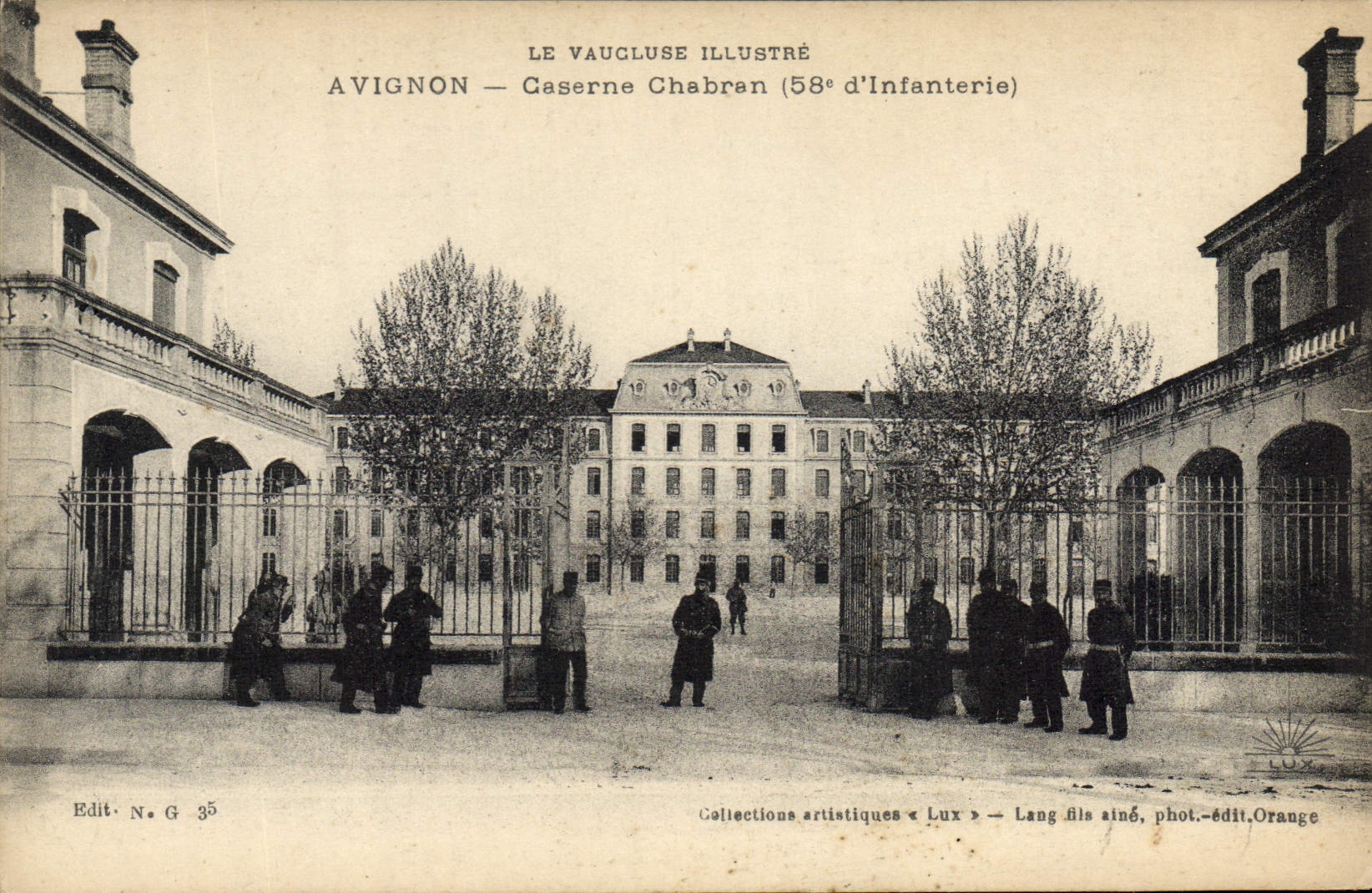 Vintage Postcard Militaria Avignon Quarters Chabran 58eme of infantry