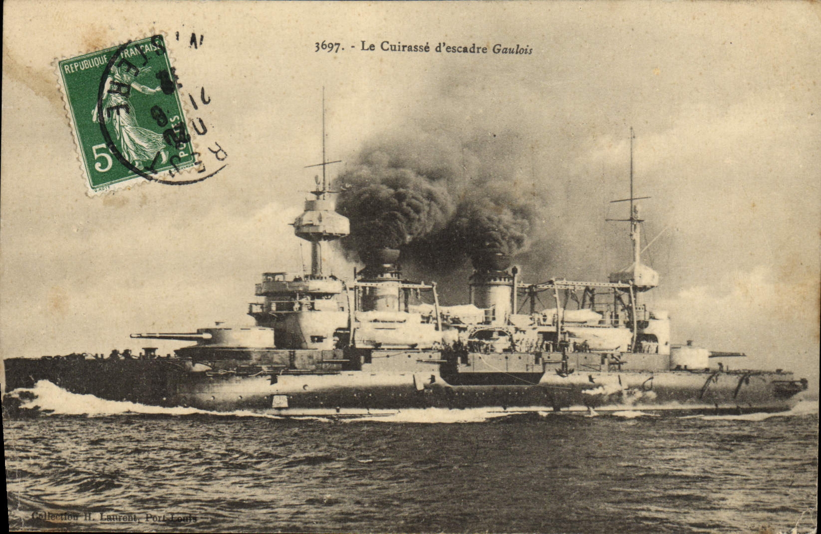 CPA Bateau Cuirasse d'escadre Gaulois