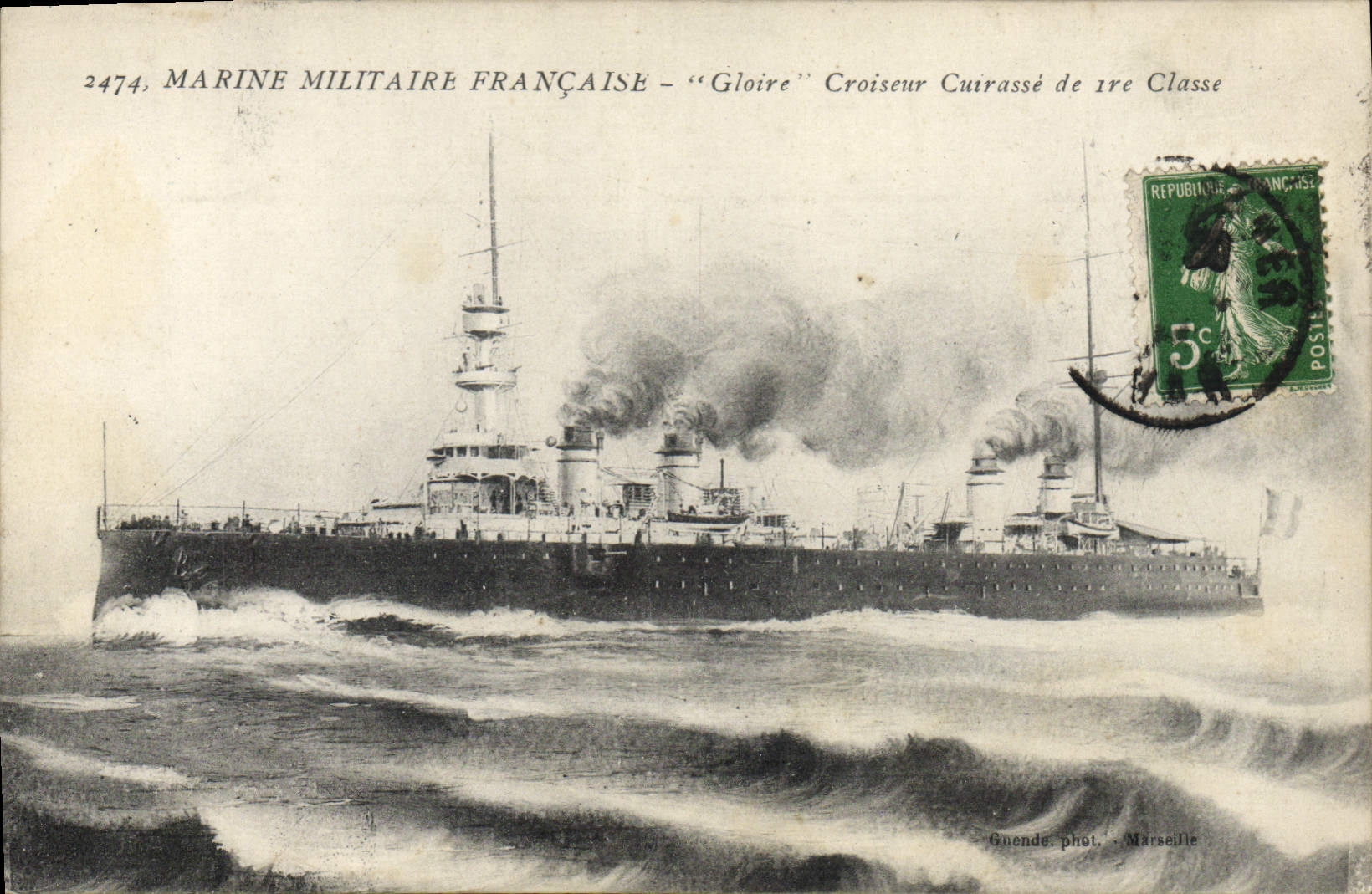CPA Bateau Gloire Cuirasse de 1er classe