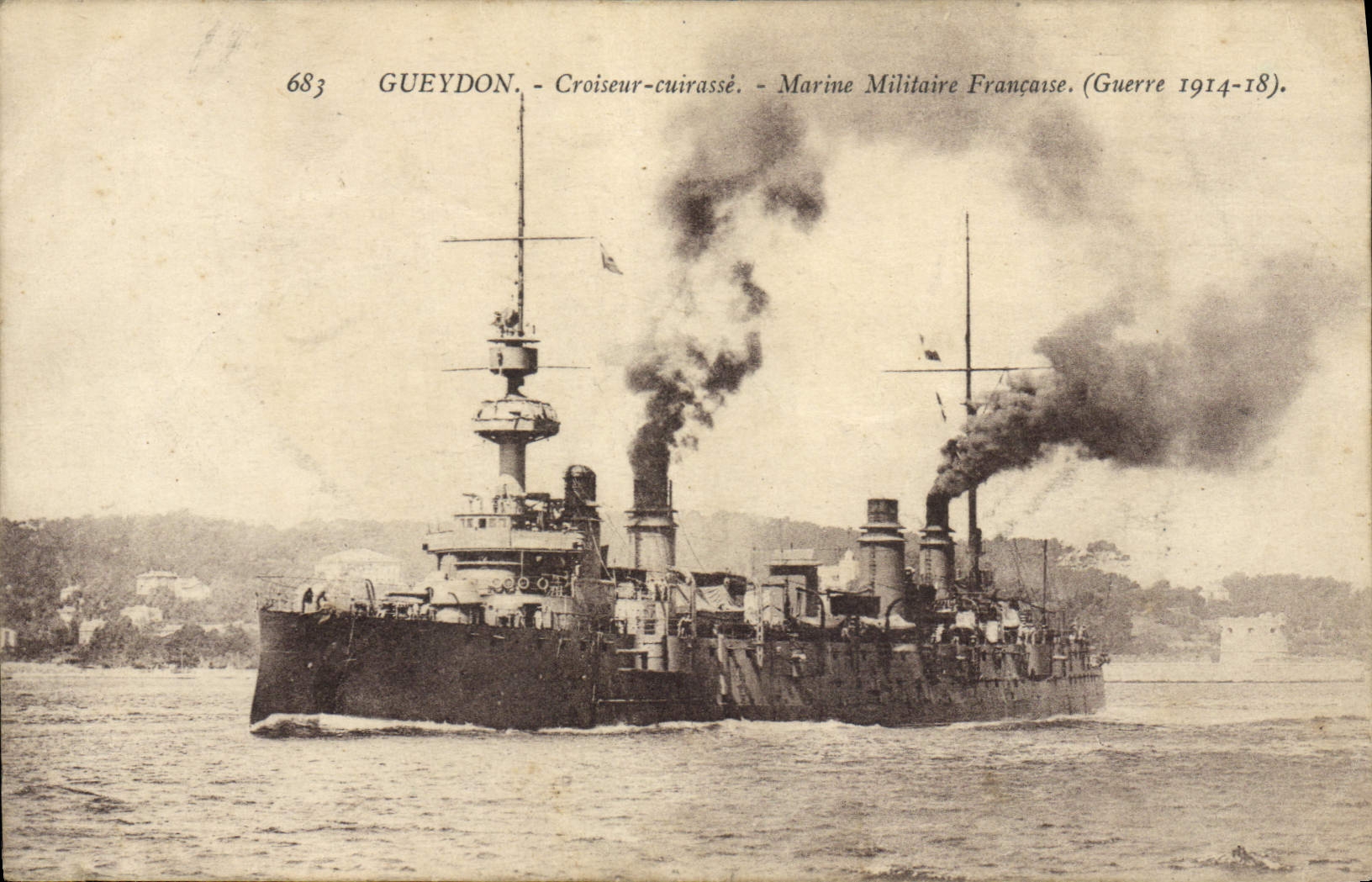 Vintage Postcard Bateau Guedon Croiseur Armours