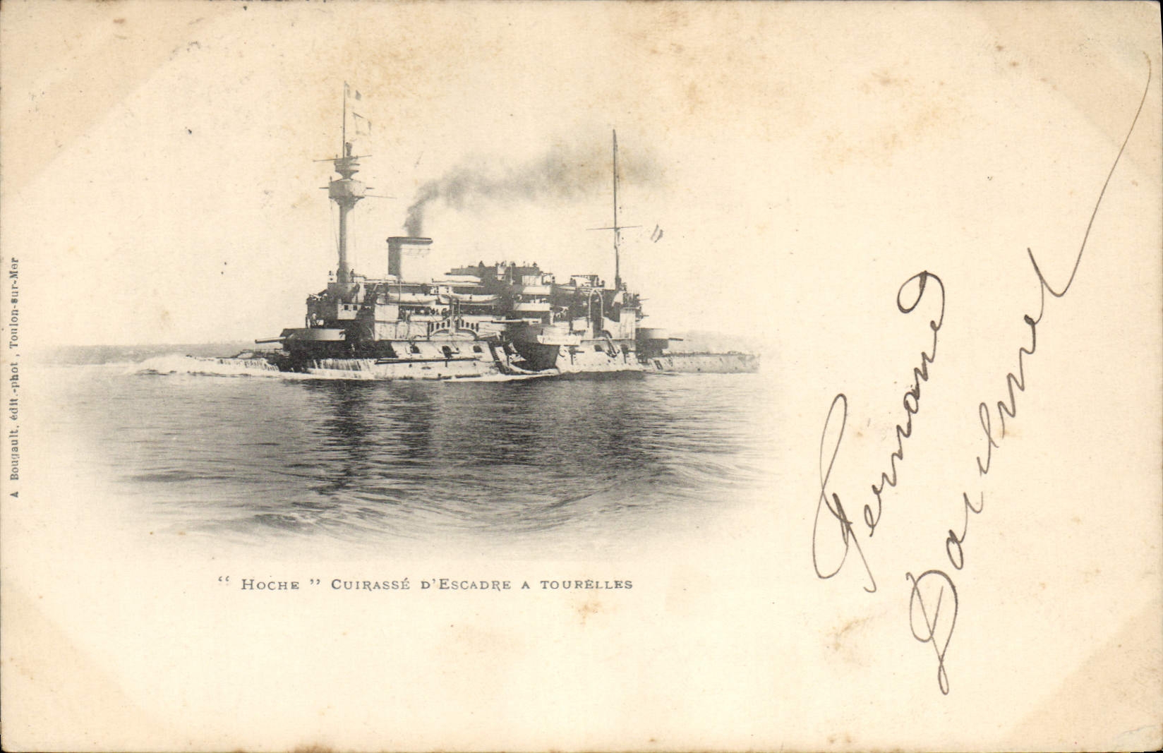 Vintage Postcard Bateau Shakes Armor squadron has turrets