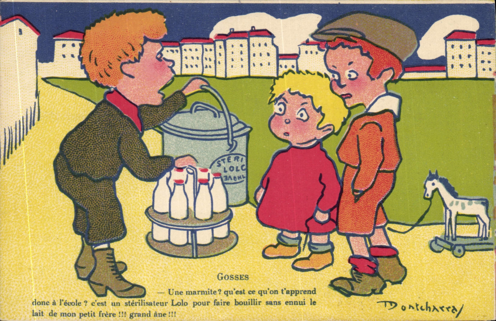 Vintage Postcard Imagination Illustrator Children Kids