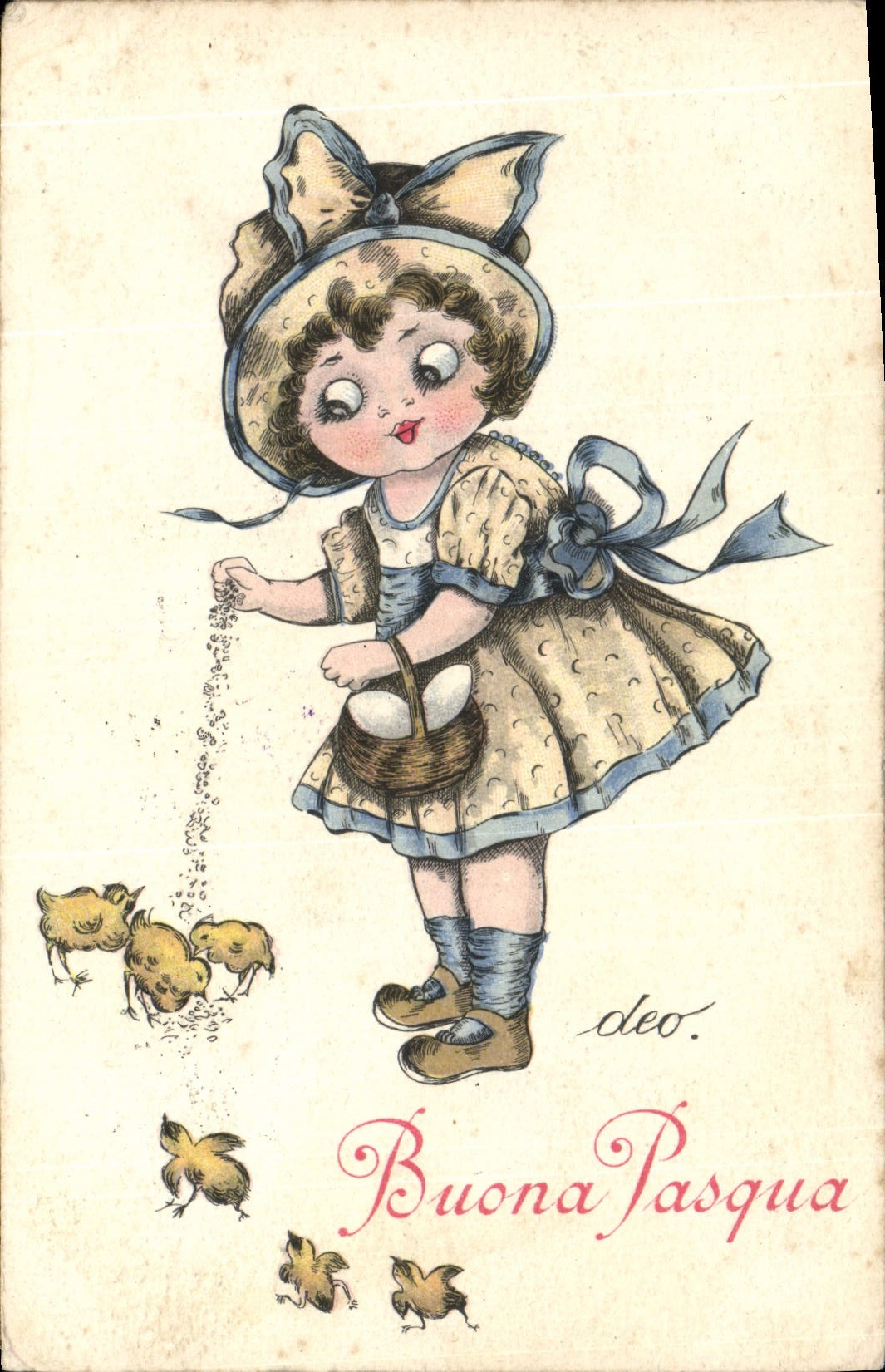 Vintage Postcard Imagination Illustrator Child Chick