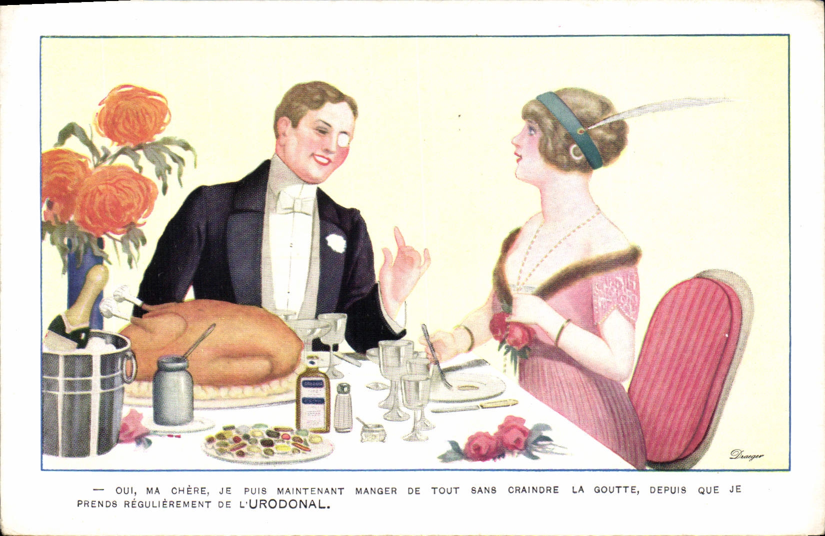 Vintage Postcard Imagination Illustrator Urodonal Woman