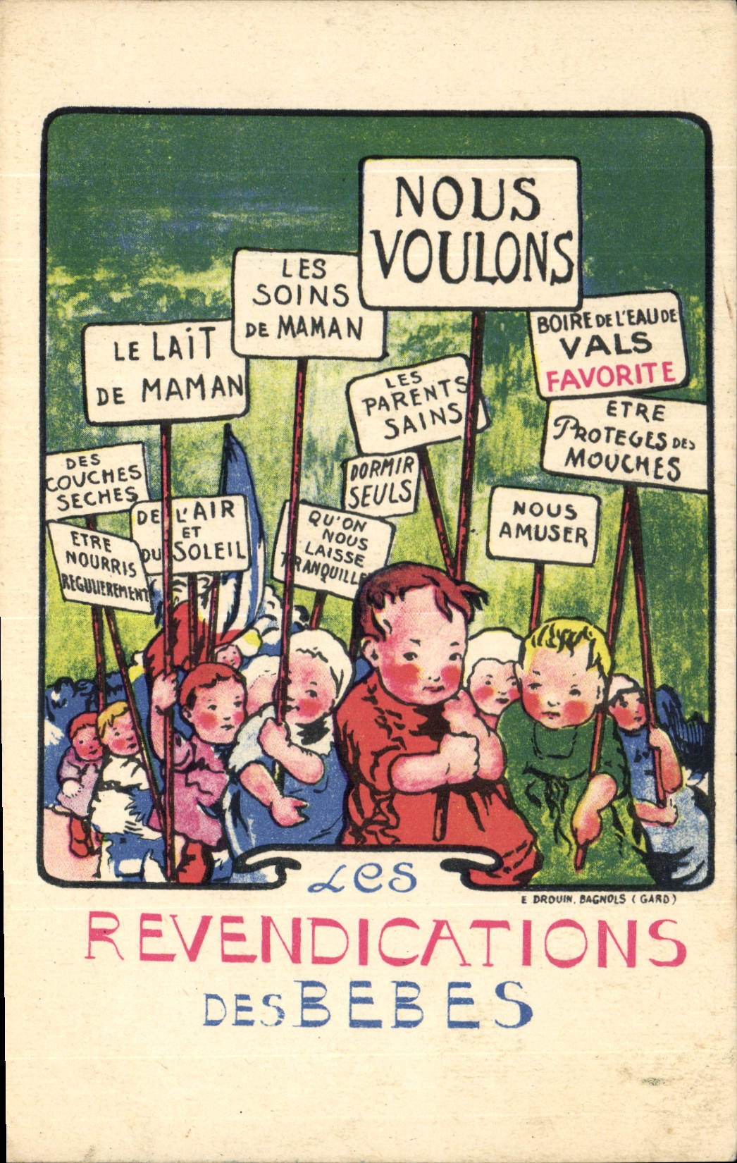 Vintage Postcard Imagination Illustrator Children Babies claims of the babies