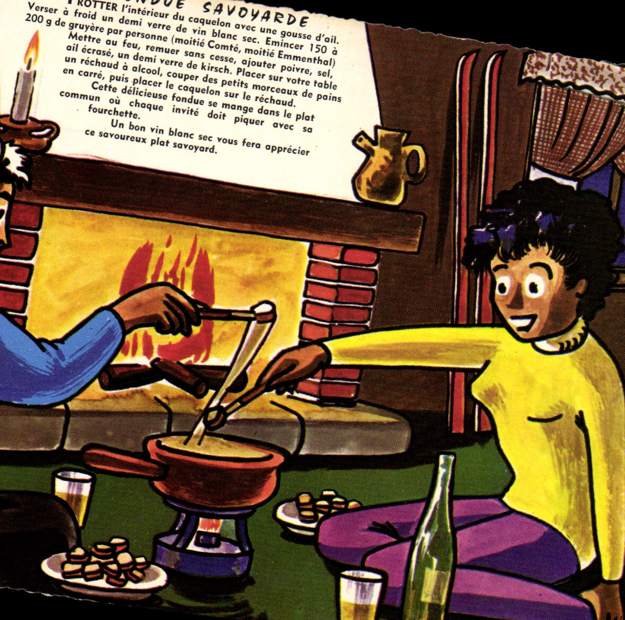 Postal Plato de queso fundido saboyano