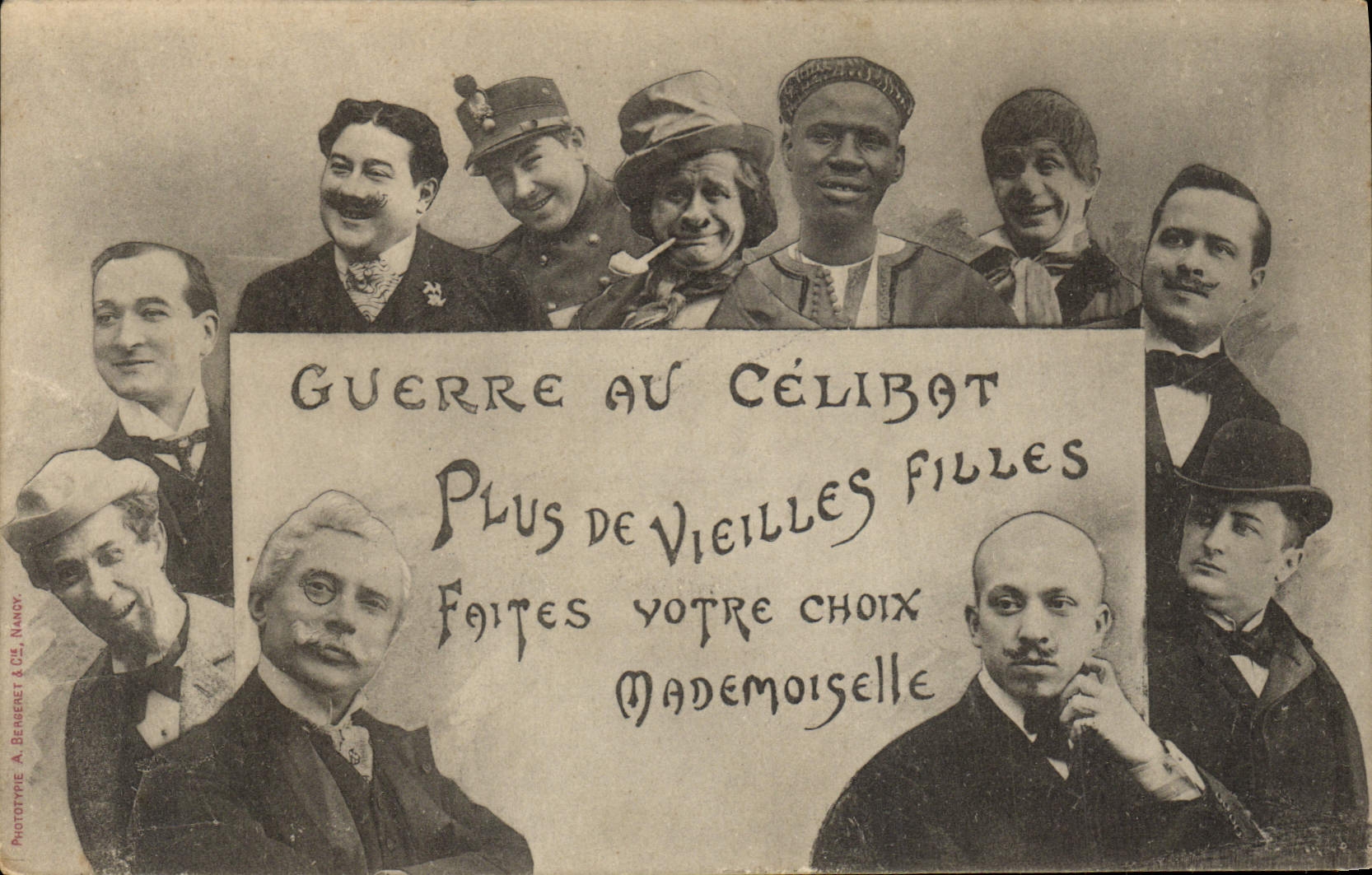 CPA Fantaisie Guerre au celibat 