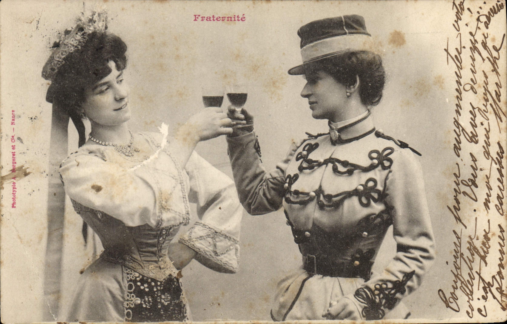 Vintage Postcard Imagination Women Militaria Fraternity