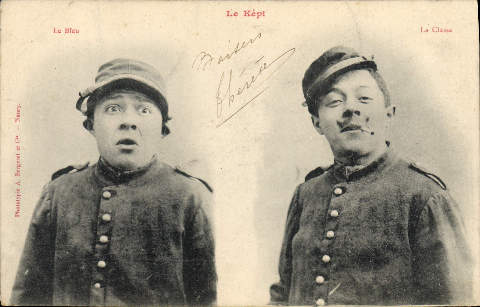 CPA Fantaisie Le kepi Militaria 