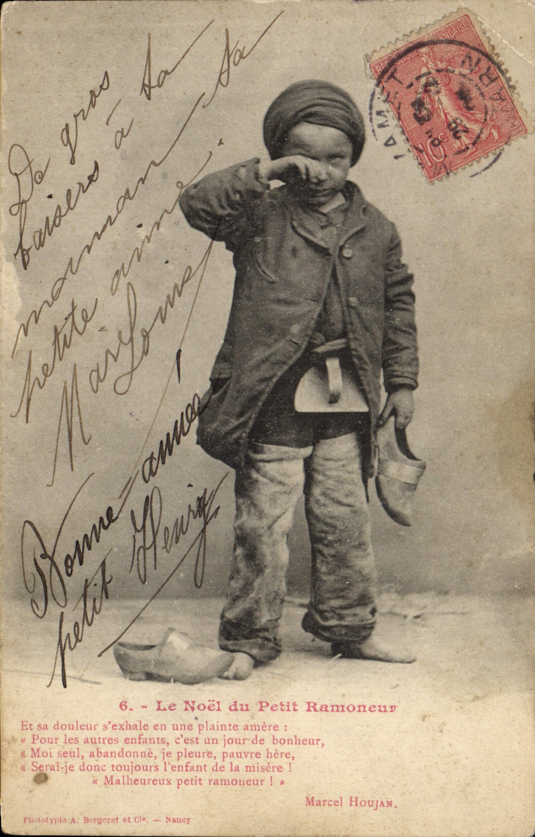 CPA Fantaisie Enfant Le Noel du petit ramoneur 