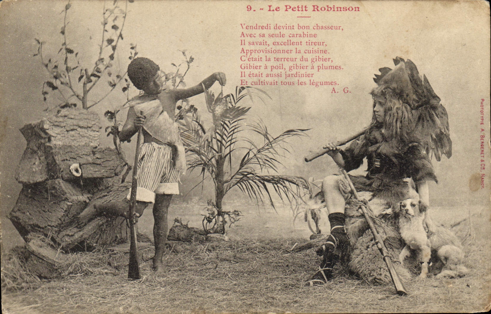 CPA Fantaisie Enfants Le petit Robinson 