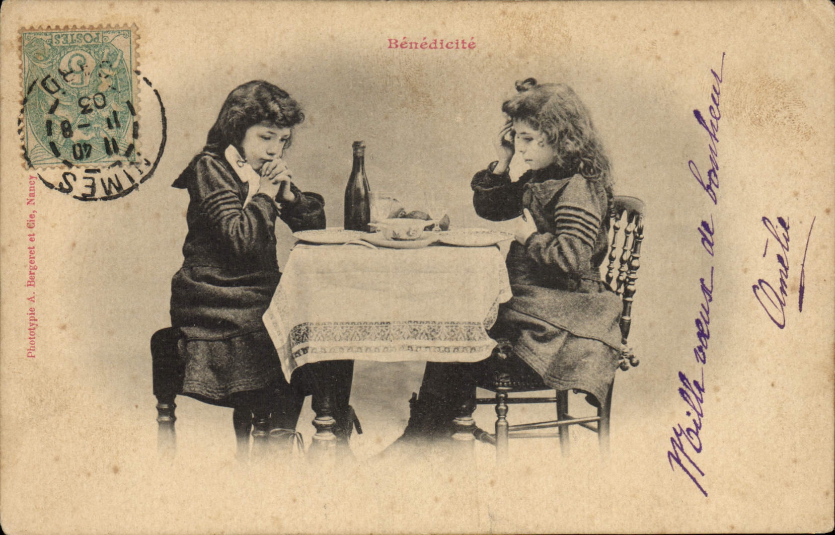 Vintage Postcard Imagination Children Grace