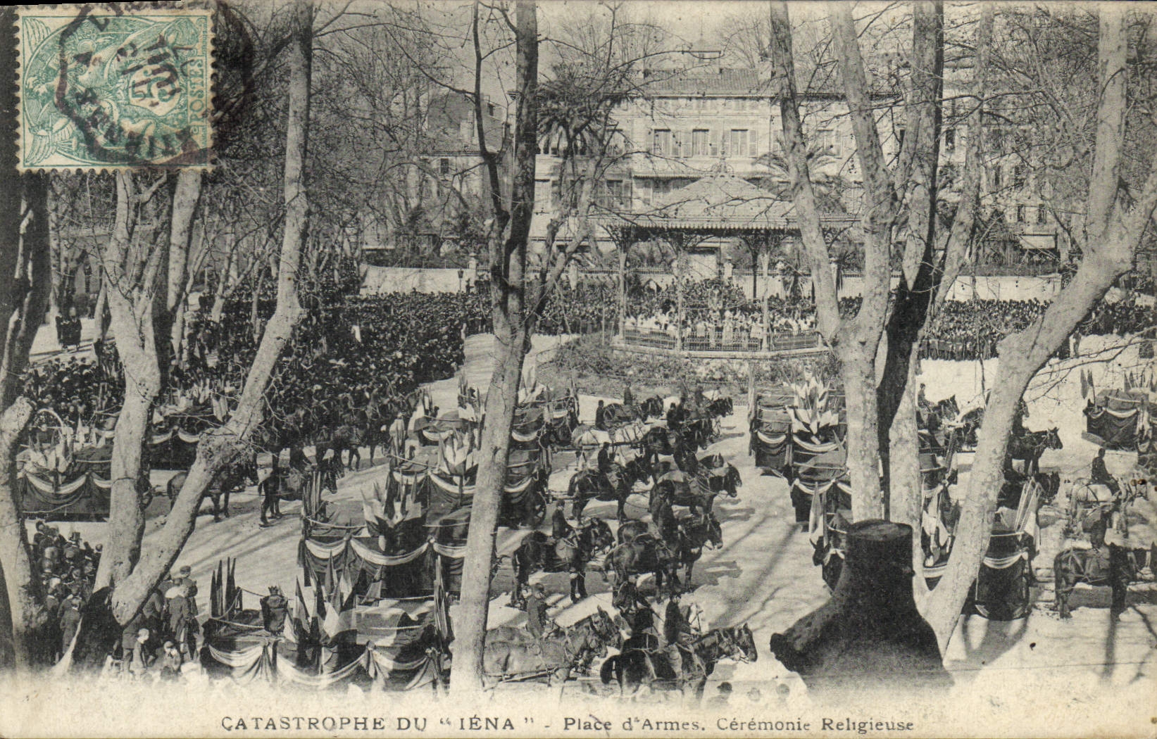 Vintage Postcard Mort Catastrophe of Iena Places Ceremonie religieuse weapons